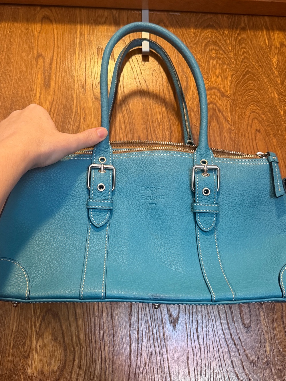 Dooney & Bourke Blue Leather Satchel - pre owned